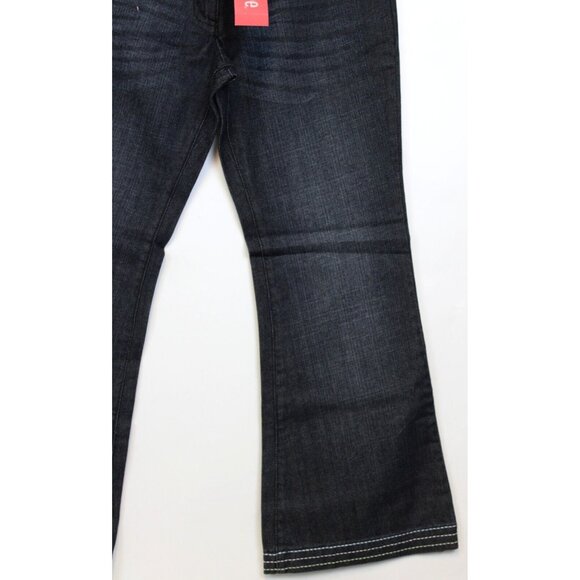 2008 Gymboree Petit Mademoiselle Pickstitch Flare Denim Jeans Dark 10 Plus - Picture 4 of 7